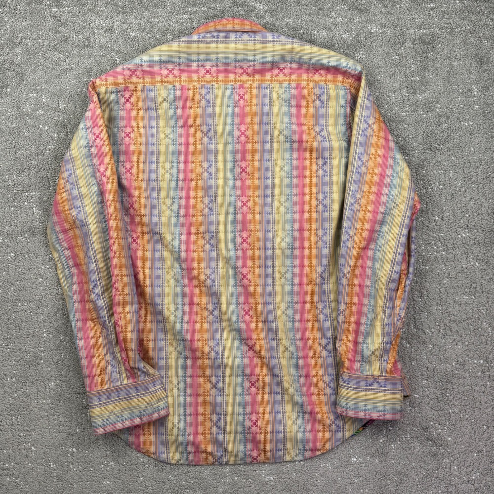 Robert Graham Button Down Shirt Mens Large Multicolor Striped Classic Fit Boho - Picture 3 of 9